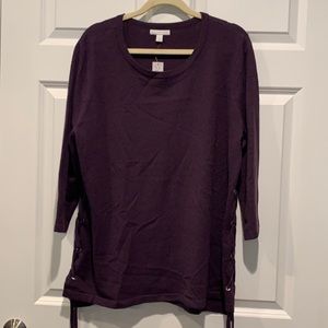 Plum Purple NYC Scoop Neck Sweater size XL NWT